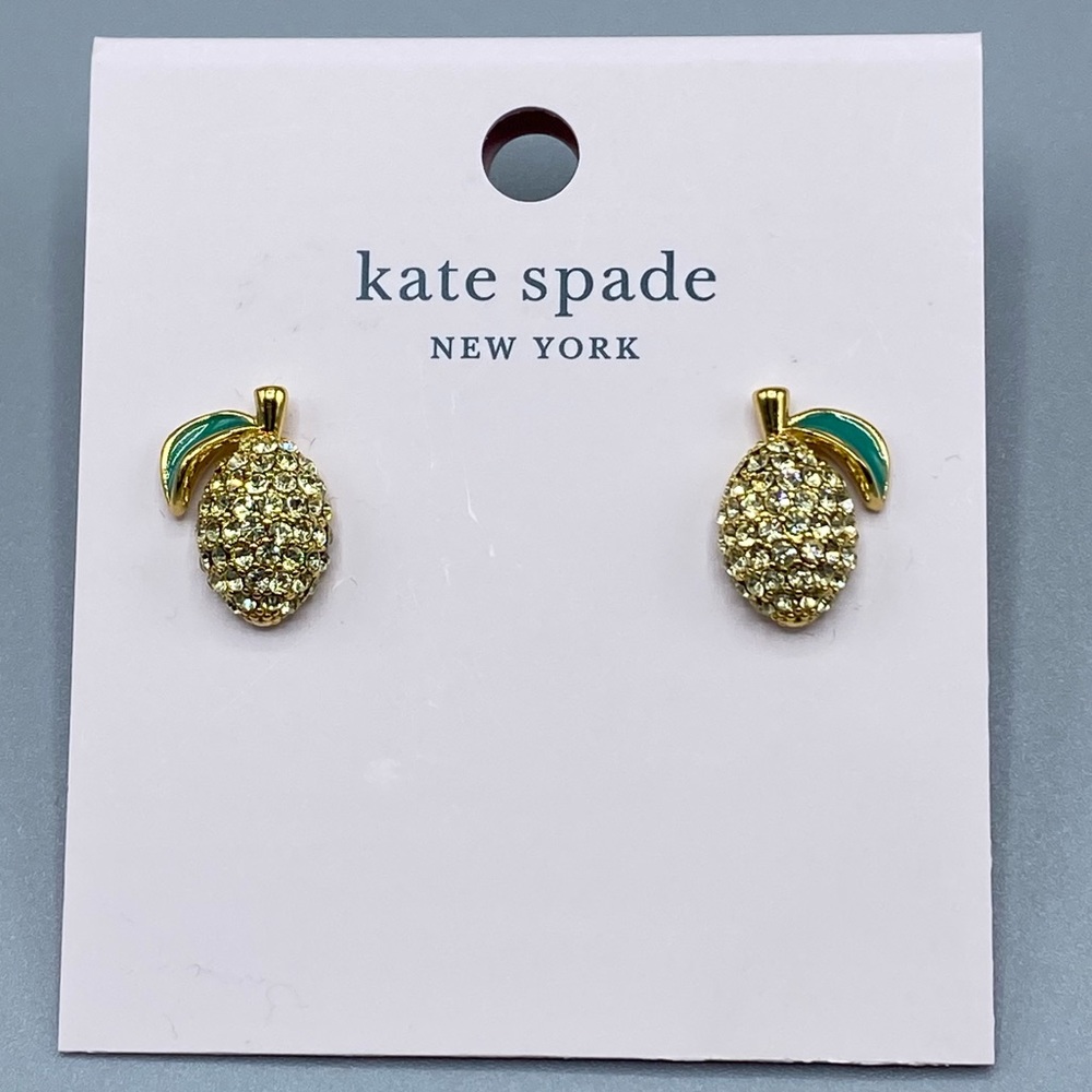 Kate Spade Pave Picture Perfect Pear Earrings NWT